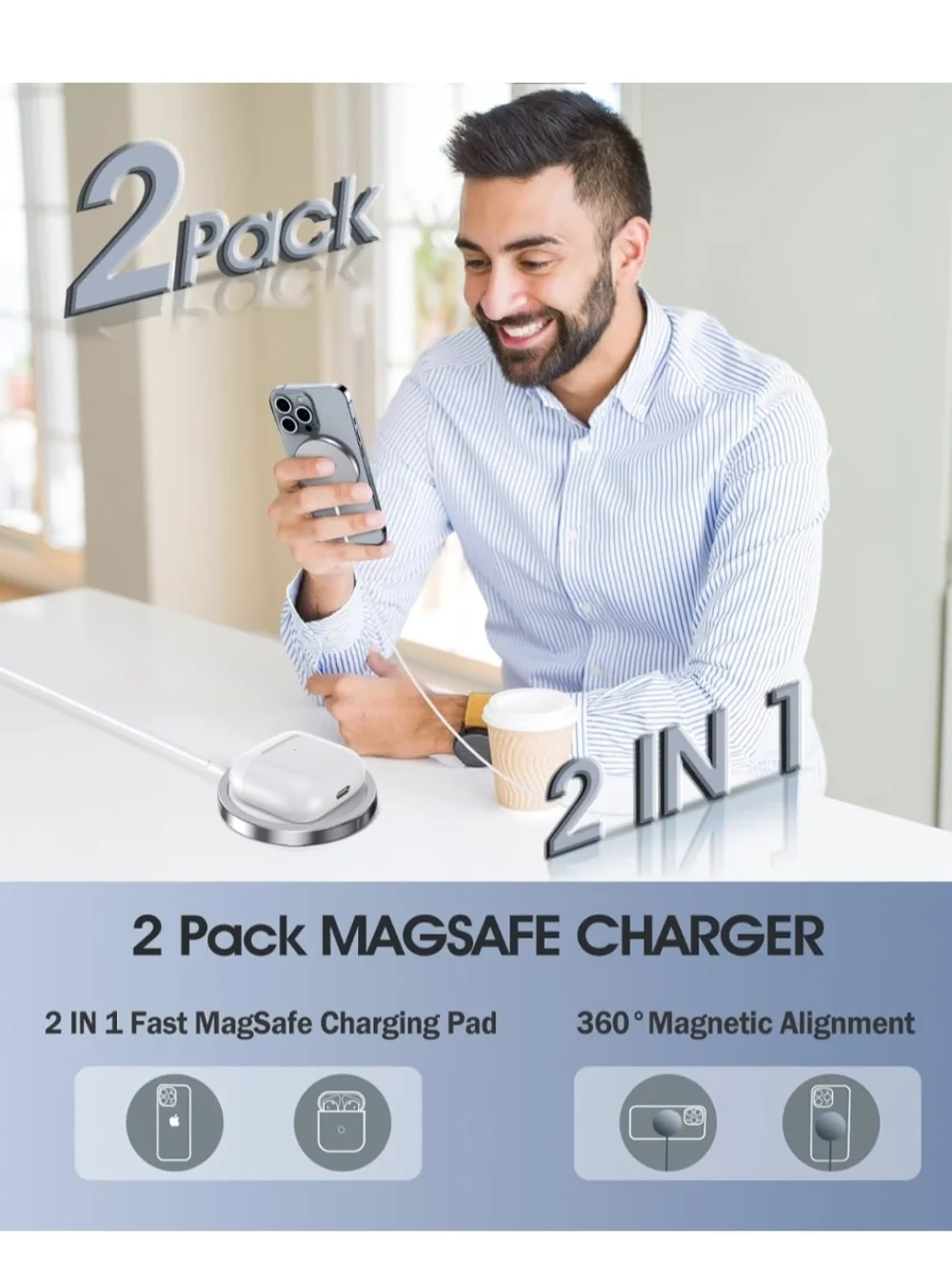 2 Pk Of Wireless Cellphone Charging Magnetic Pads NEW In Box